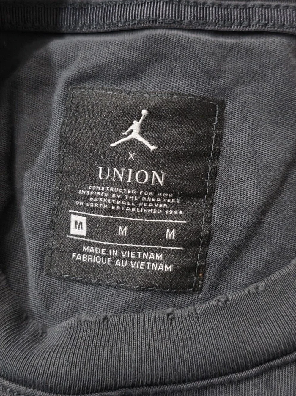 Union X Air Jordan long-sleeve tee black off